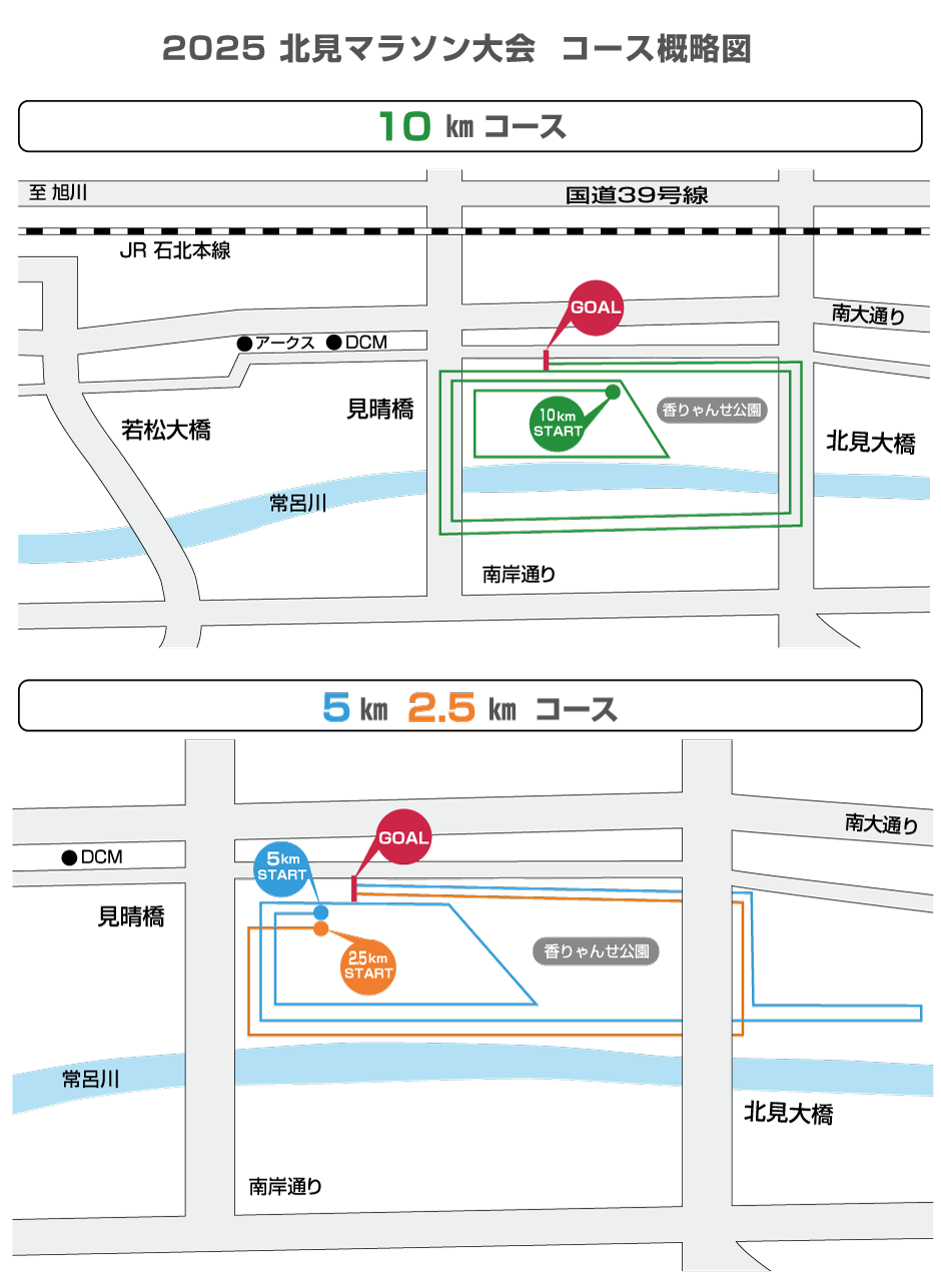 北見マラソンコース 概略図